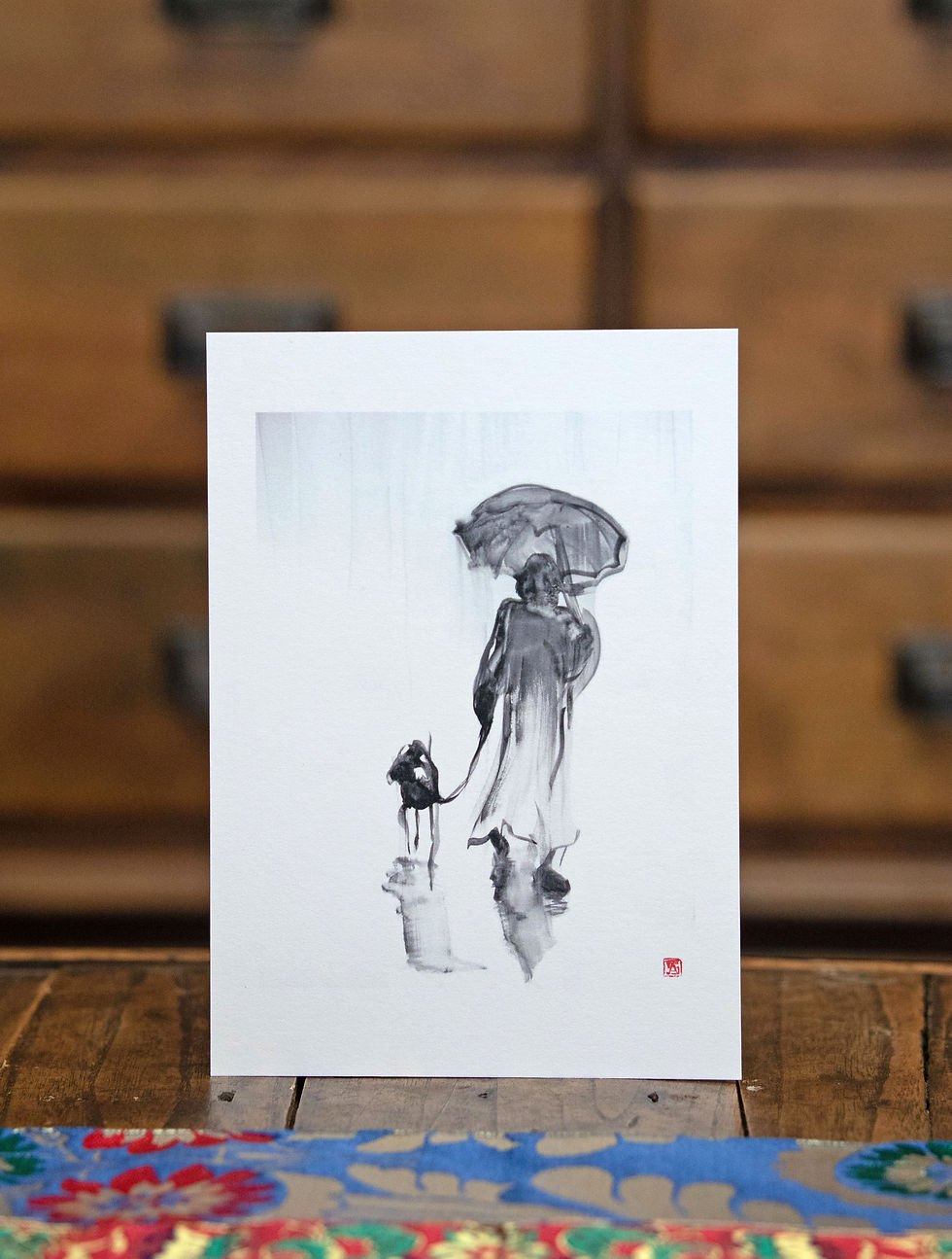 Thumbnail: 4 Flats Cards "Watercolor Series"