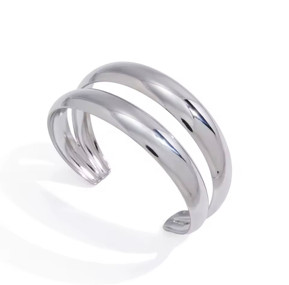Armreif Glossy Double Silber