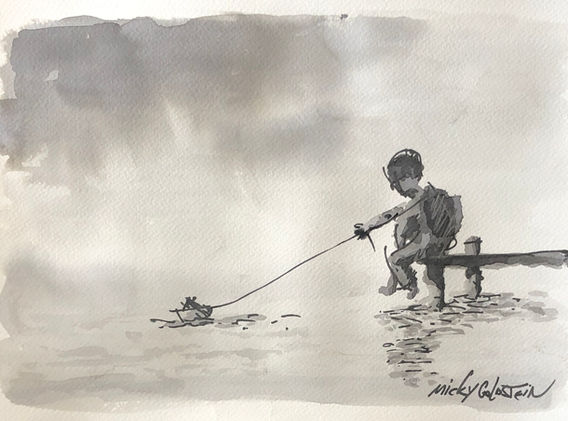 I miss you 5, watercolor and ink on paper
