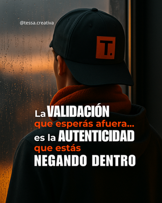 Hombre con gorra frente a ventana – mensaje sobre autenticidad y visibilidad interior – TÉSSA Creativa