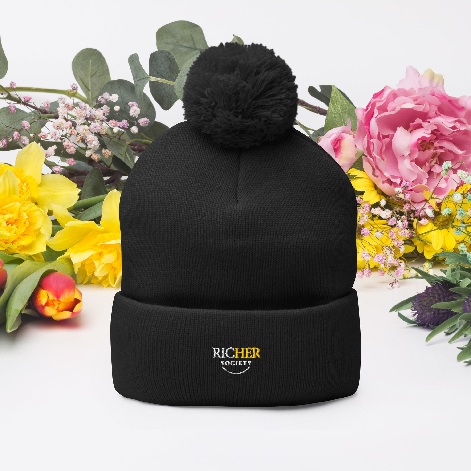 RicHER society Pom-Pom Beanie