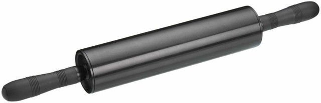 KitchenCraft Non-Stick 46cm Metal Rolling Pin with Soft Grip Handles, Black