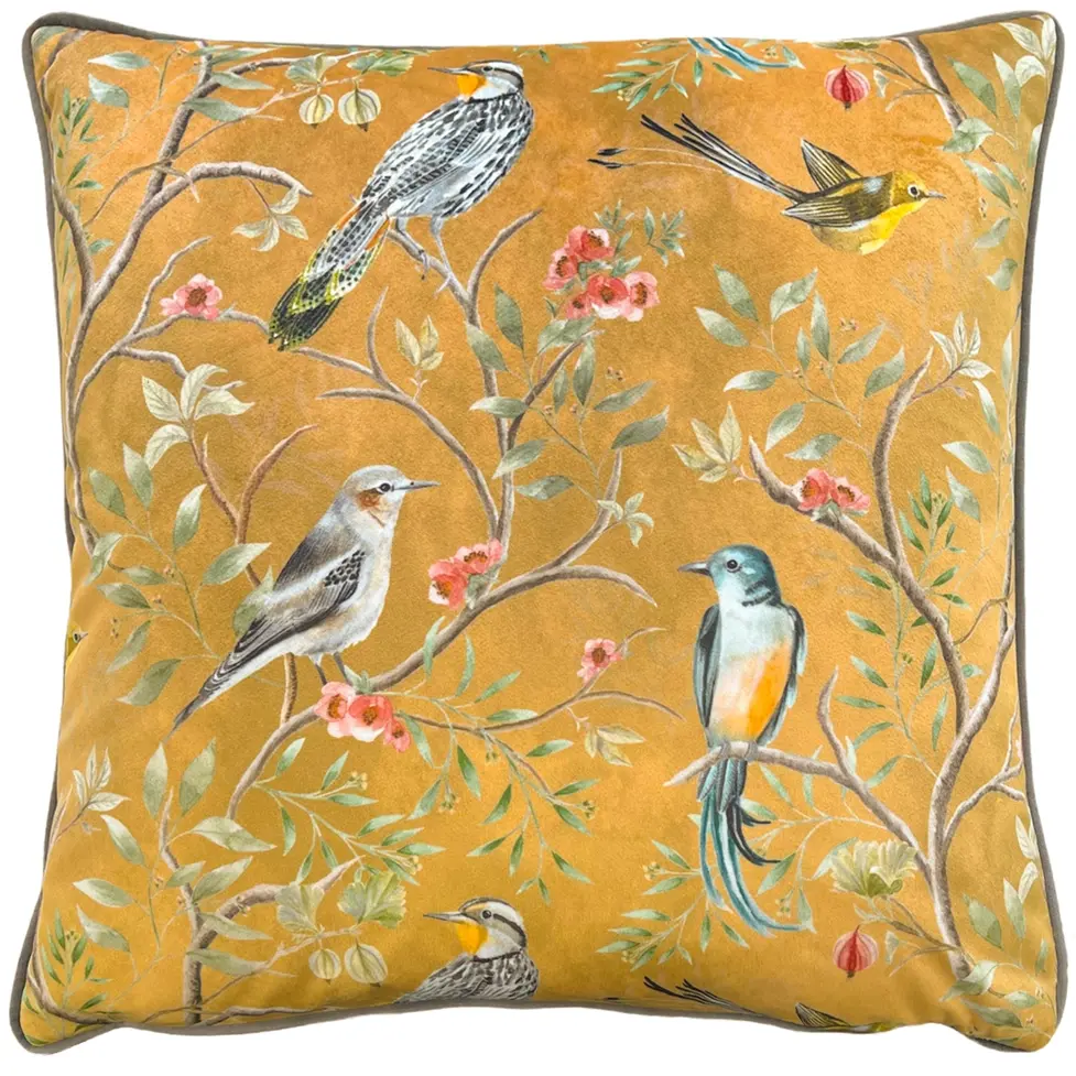 Riva Orient Chinoiserie Cushion Gold