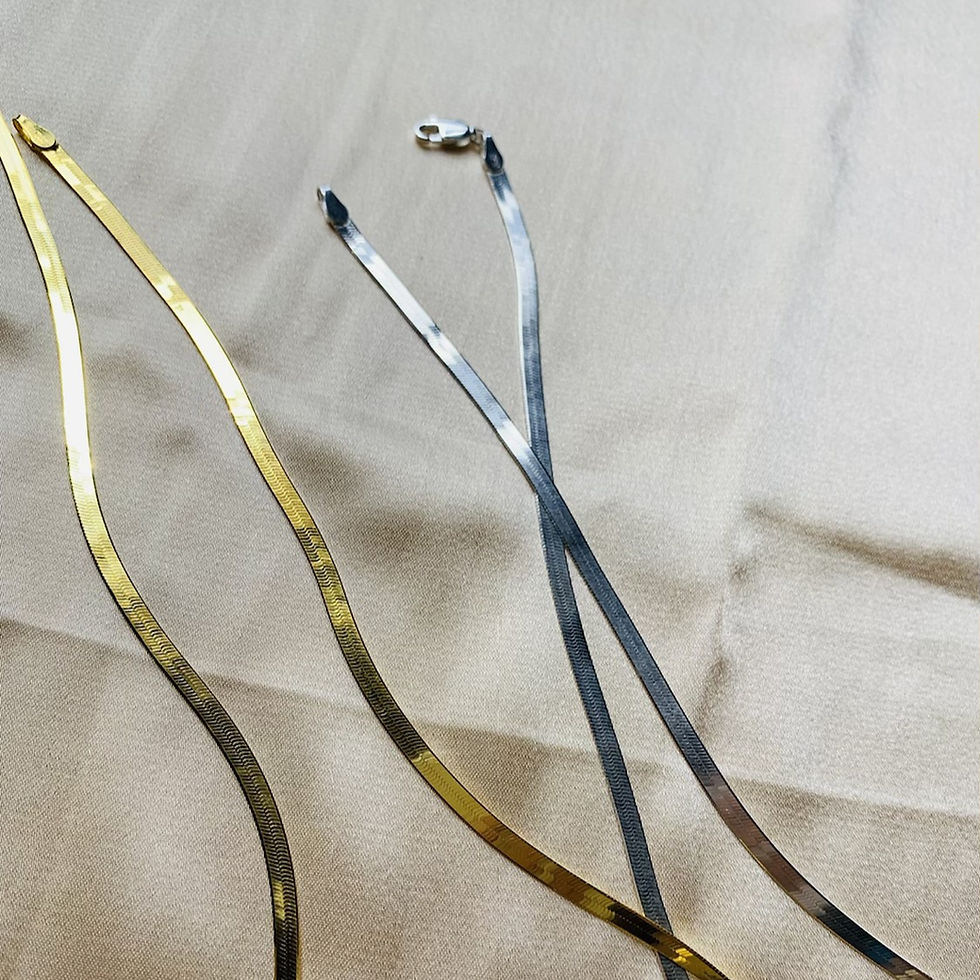 Thumbnail: Herringbone Flat Chain Necklace