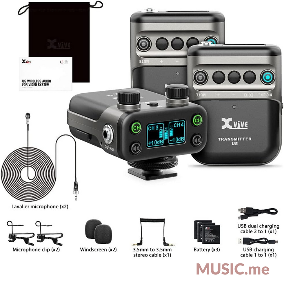 Thumbnail: Xvive U5T2 Dual Digital Wireless Lavalier Camera Microphone System