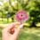 Thumbnail: pink Gerbera Daisy vinyl sticker with transparent border