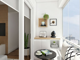 Varanda pequena pode se transformar em um espaço confortável e de multiúso.