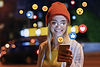 Woman whatching social network