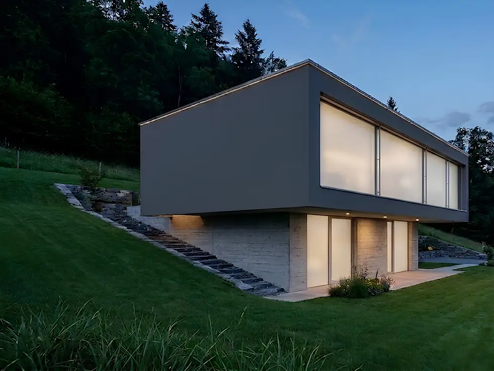 film opacifiant électrique des vitrages d'une villa_Vitroflex

