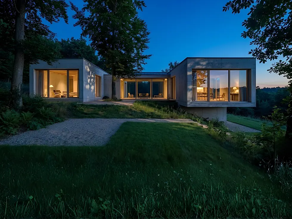 Maison moderne avec SmartFilm intégrer en mode ON