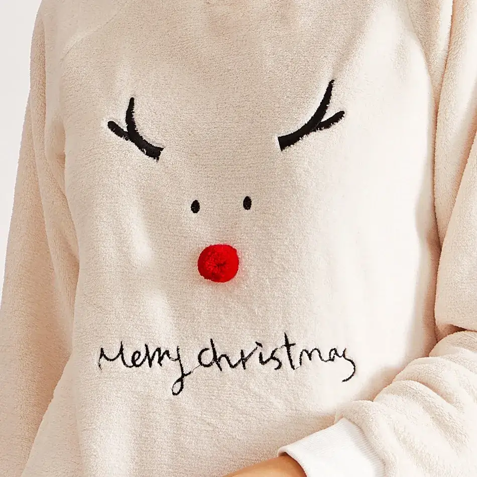 Thumbnail: Christmas Antler Solid Plush Family Matching Sweatshirt Hoodies