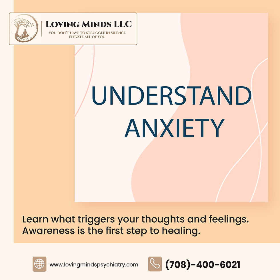 Anxiety treatment in plain language. Try a simple thirty day plan, learn proven skills, and get telehealth support with Loving Minds Psychiatry.