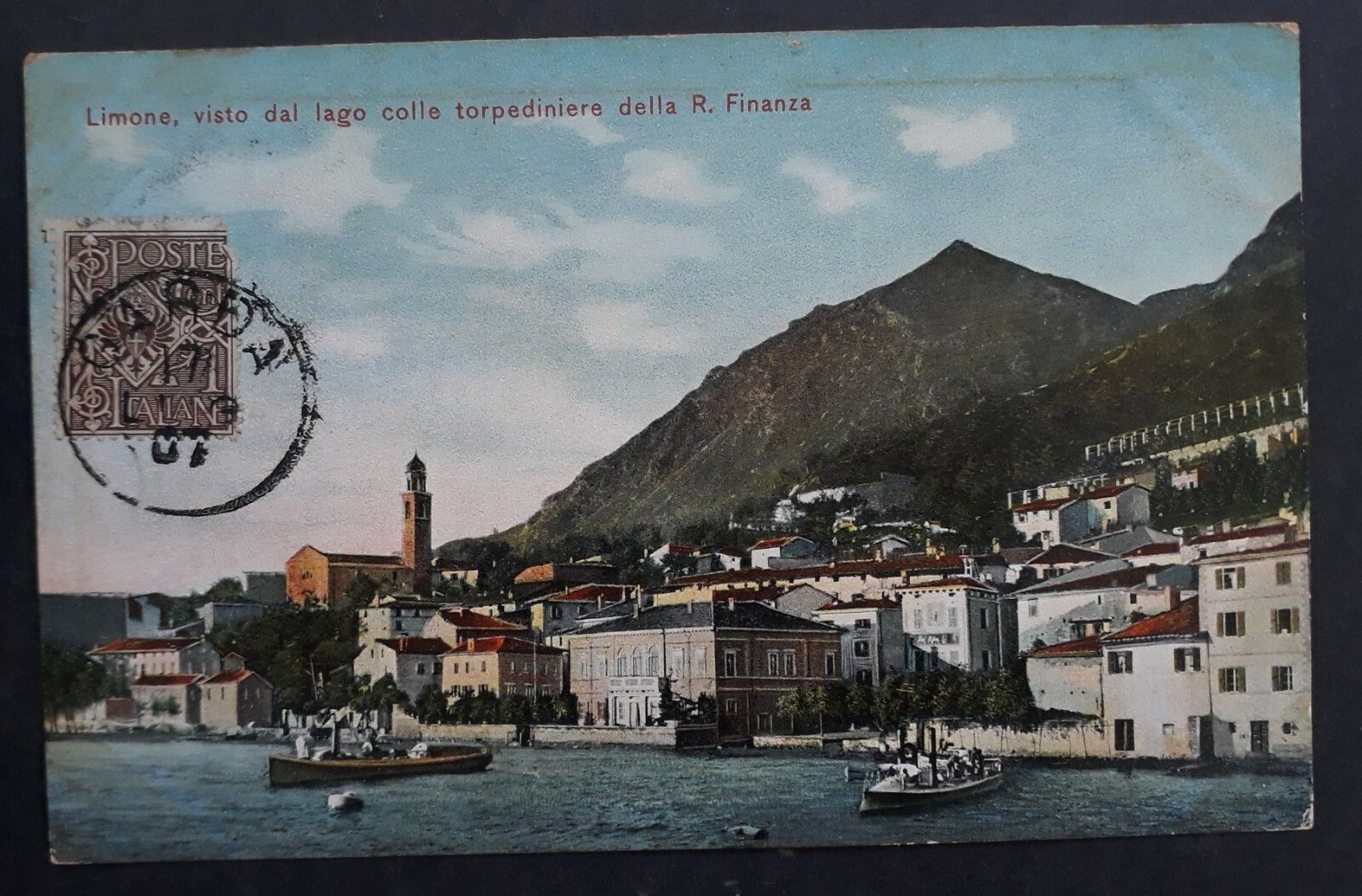 1905 Italy Postcard "Limone on Lake Garda" ties 1c stamp canc Garda