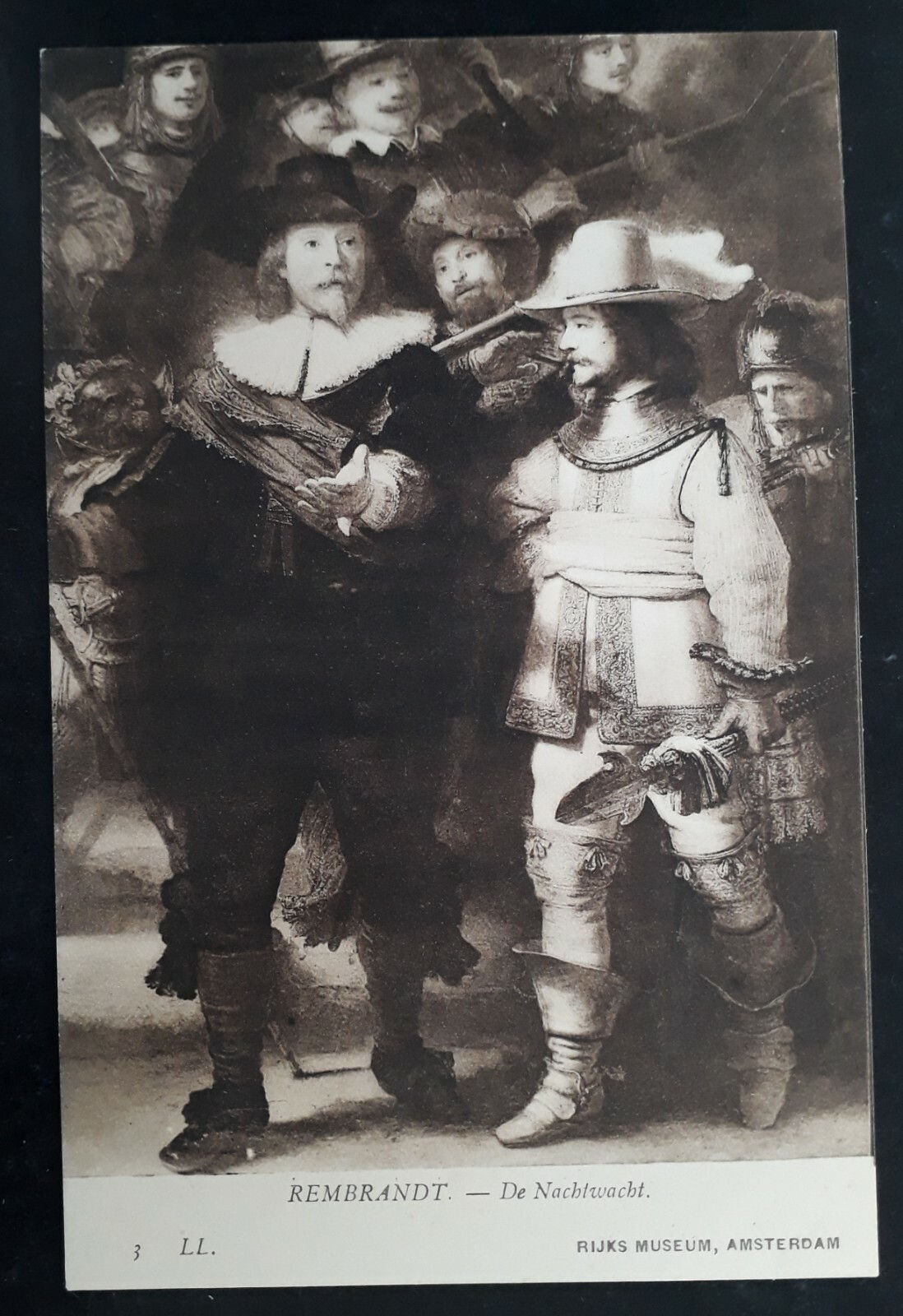 Undated Netherlands Postcard " Night Watch by Rembrandt" Unused