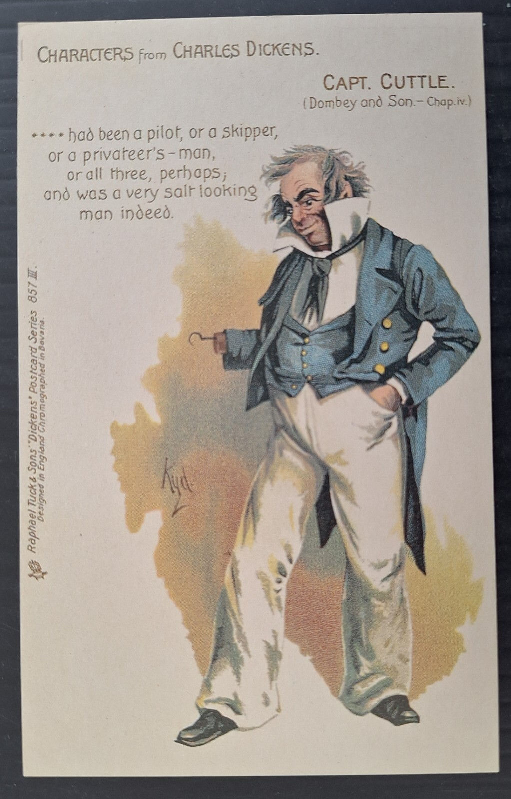 Undated Great Britain Dicken's Museum Postcard-Capt Cuttle Unused