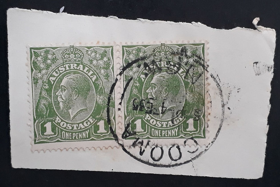 1935 Australia Pair 1d Green KGV stamps Used COOMA N.S.W. Postmark