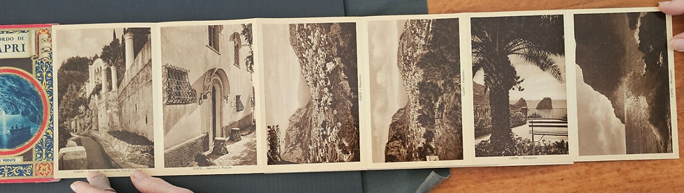 Thumbnail: Undated Italy Memory of Capri Panorama Booklet w 32 Photos
