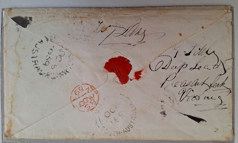 Thumbnail: 1859 South Australia Inwards Cover Chatham G.B. To Adelaide Redirected to Milang