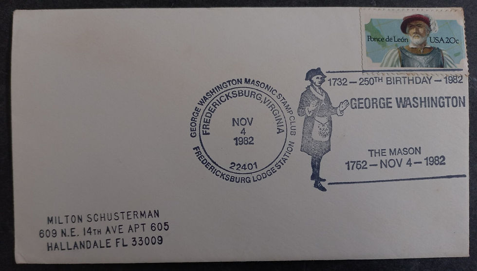 1982 United States Cover ties 20c Stamp cd Fredericksburg, Virginia