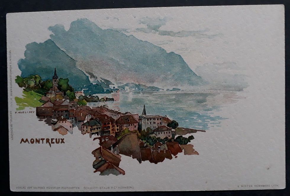 c. 1900 Switzerland Chromolitho Postcard-View of Montreux Unused No Stamp