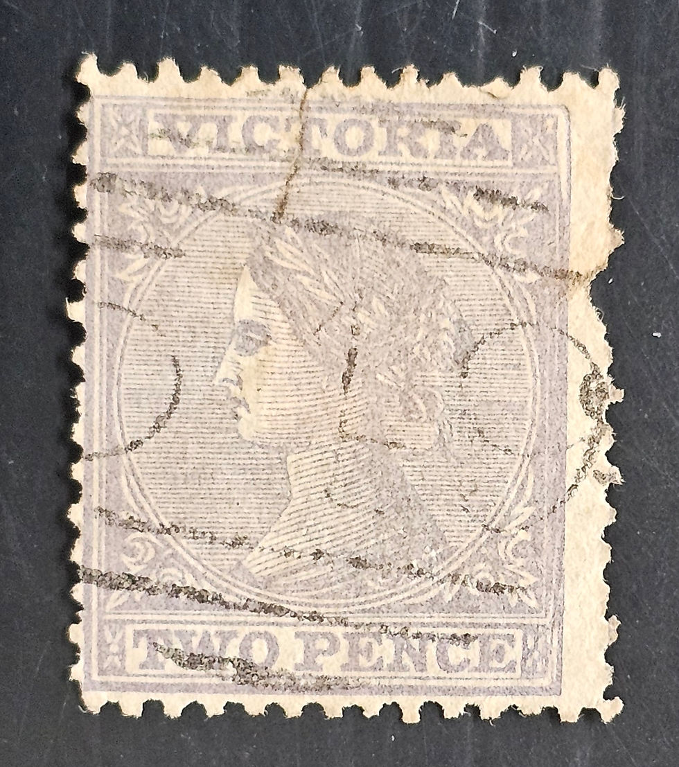 1868-Victoria Australia 2d Gry Lilac Lreate Stamp Used CDS 549-Mt Cotterall RRR