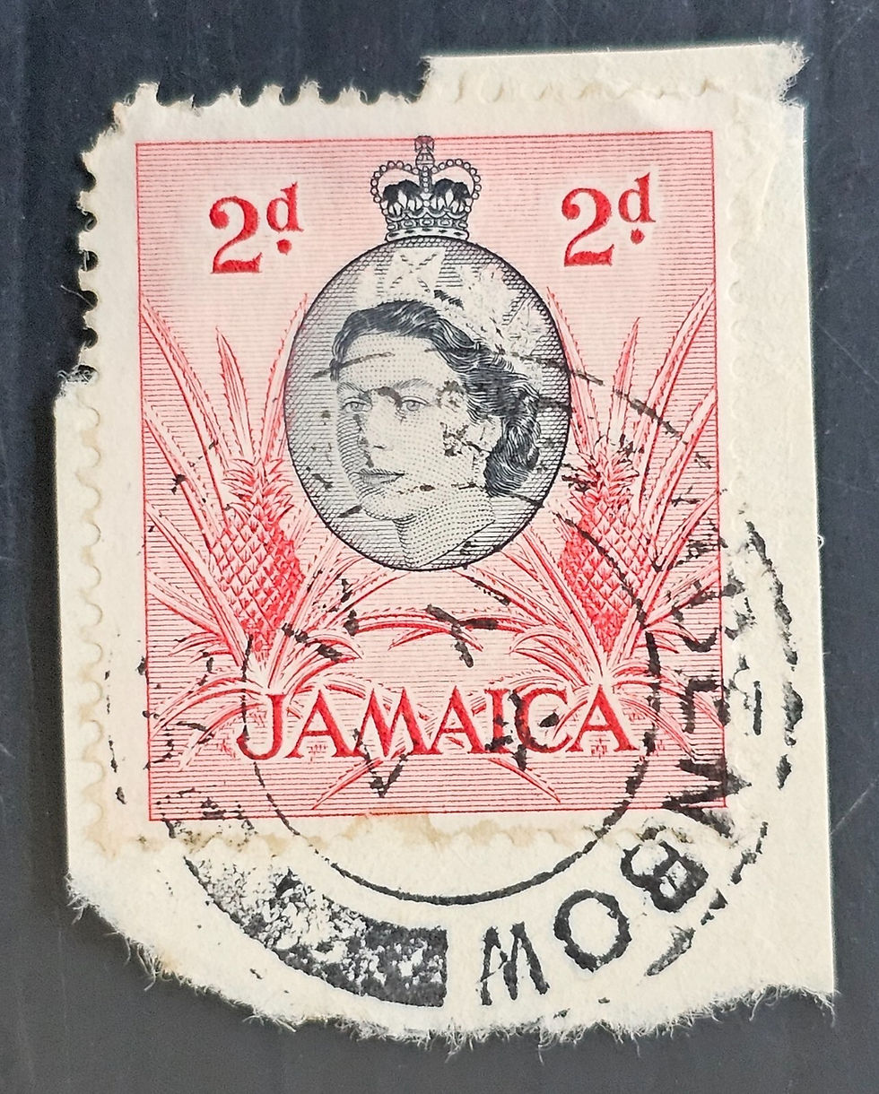1961 Jamaica 2d stamp on piece cd Benbow