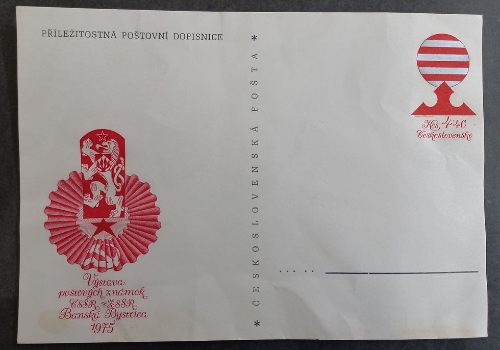 1975 Czechoslovakia Postmark Exhibition 4.4Kcs Stamped Postcard unused