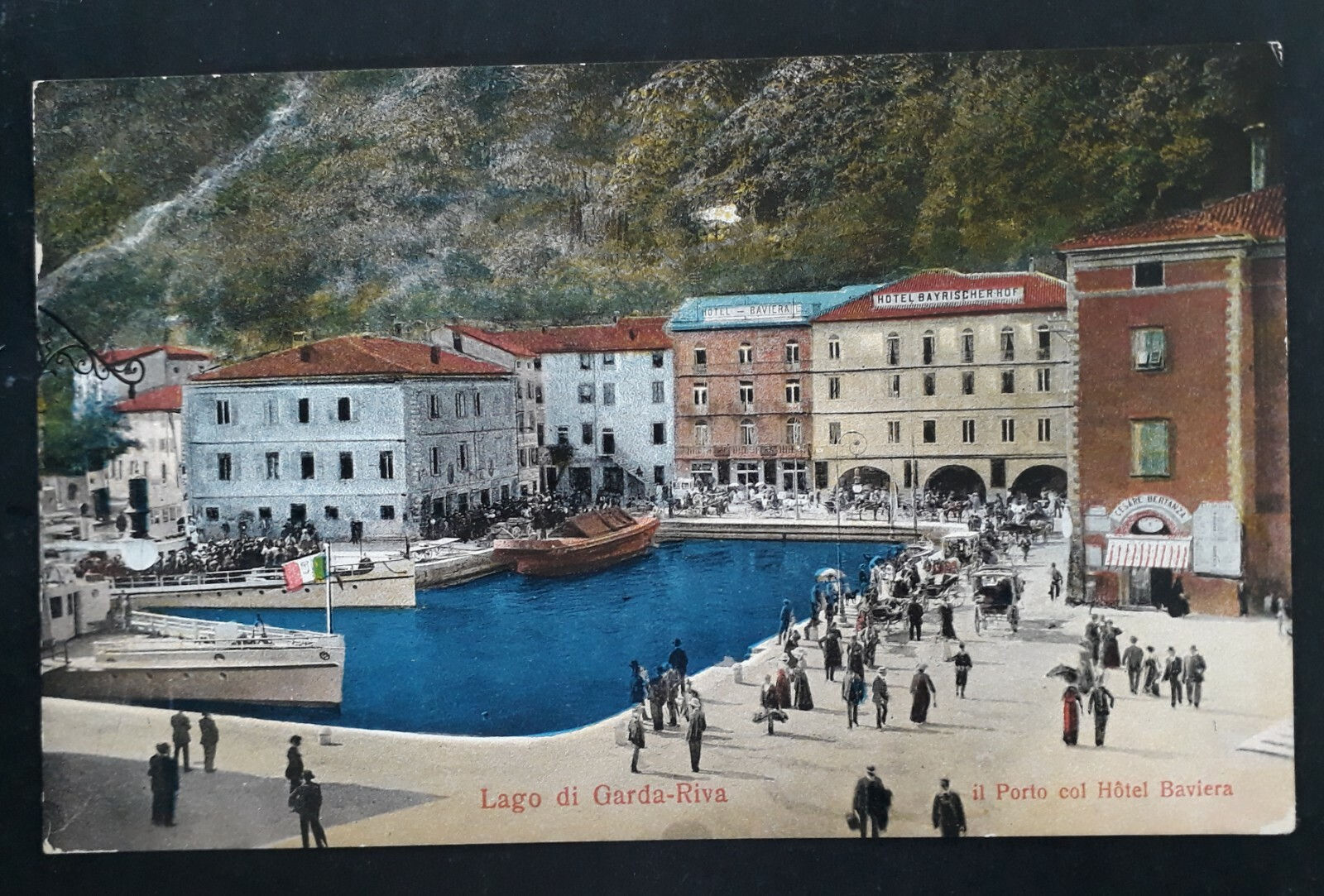 c. 1900s Italy Postcard " Riva Lago di Garda- Hotel Baviera" Unused