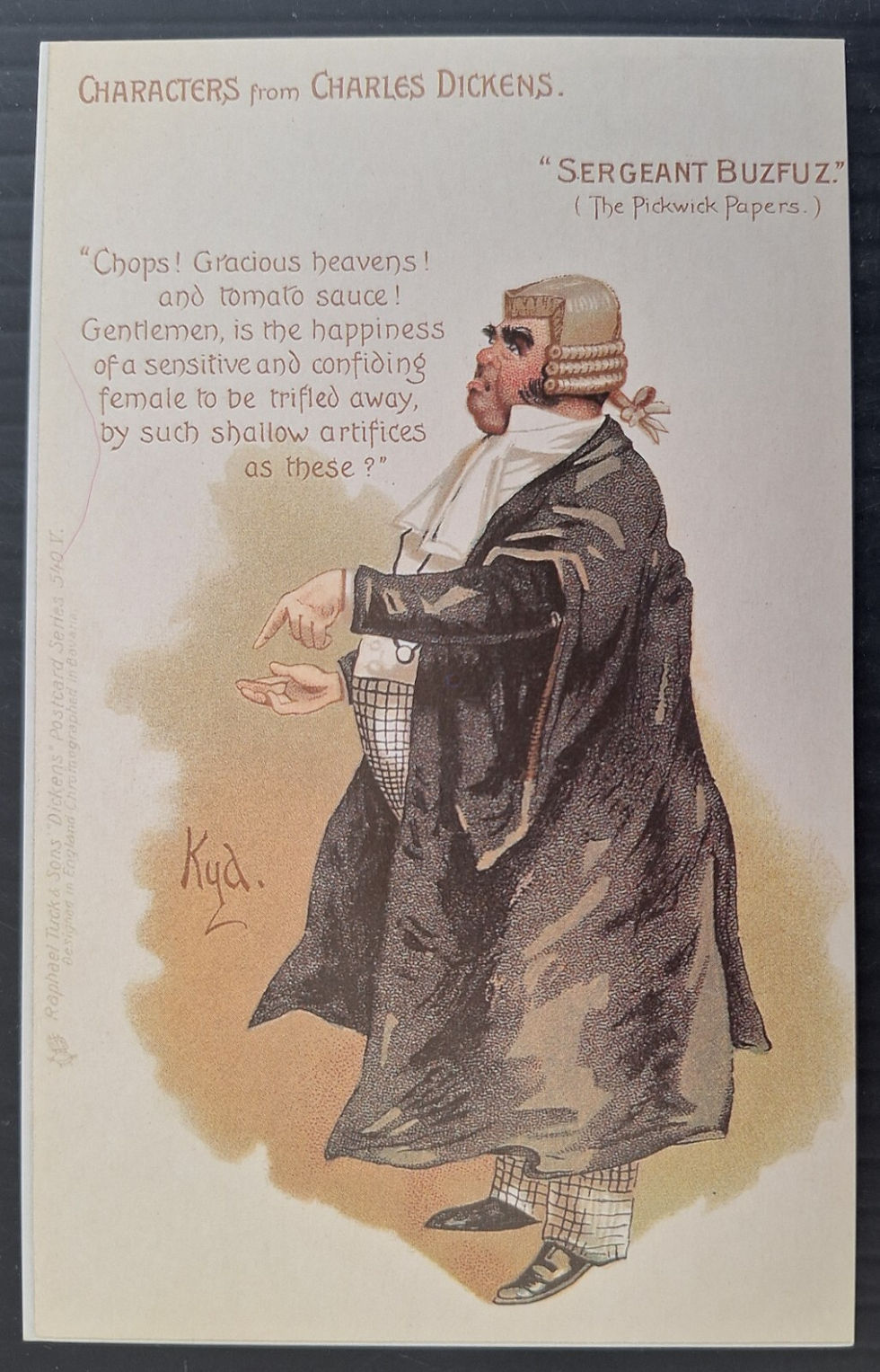 Undated Great Britain Dicken's Museum Postcard-Sergeant Buzfuz Unused