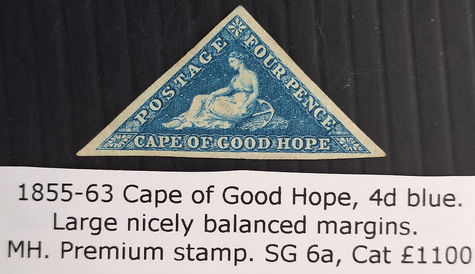 1855- Cape of Good Hope 4d blue Hope stamp Mint SG6a Cat £1100