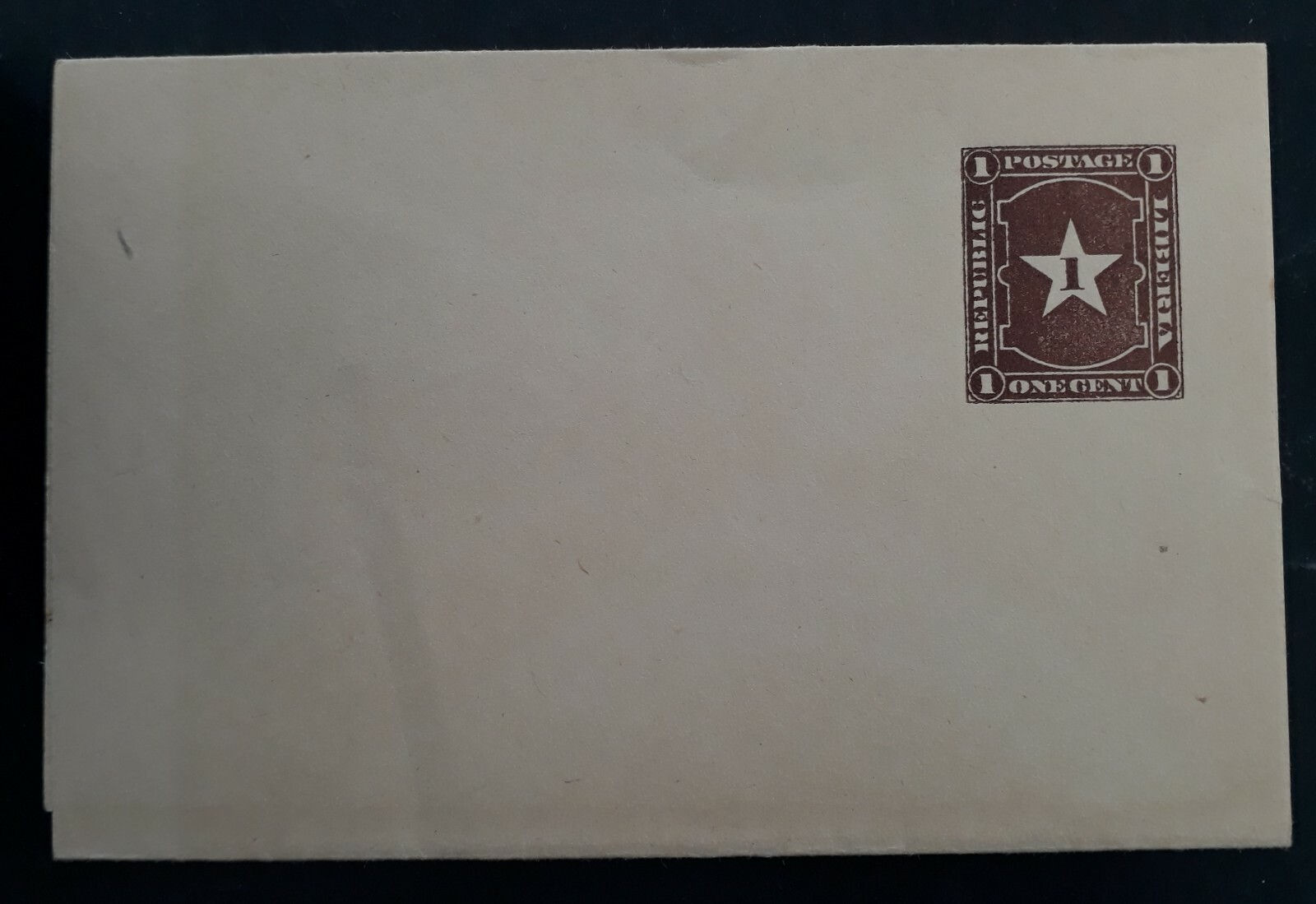 c.1893 Liberia 1c brown Star Stamped Wrapper Unused