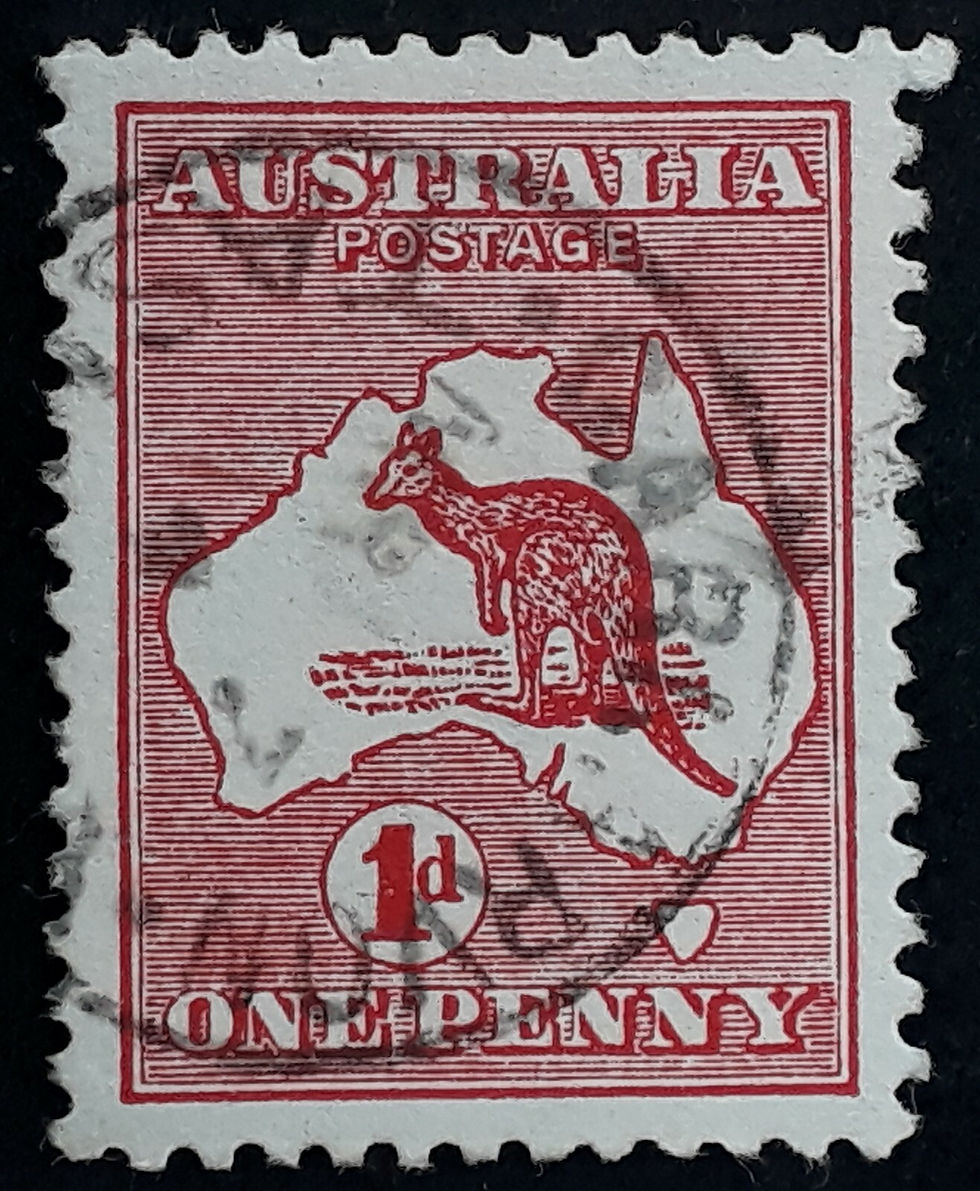 1914 Australia 1d red Die 2 Kangaroo stamp Used CARNARVON TASMANIA Postmark