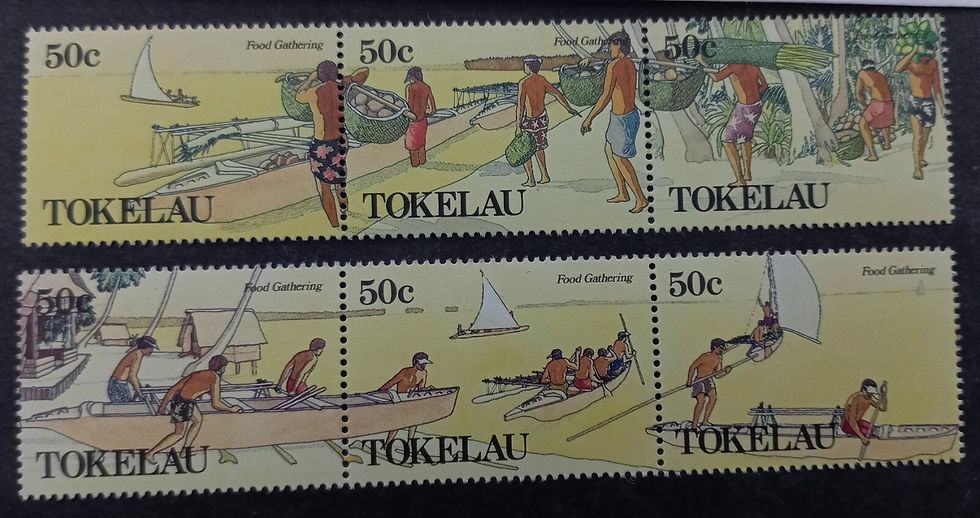 Thumbnail: 1989 Fakaofo Food Gathering FDC ties 6 Stamps cd Fakaofo + 6 stamps