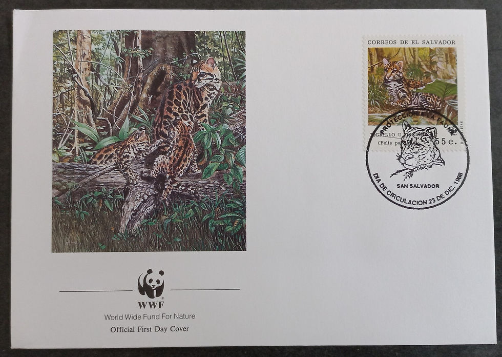 1988 El Salvador World Wildlife Fund FDC 55c Stamp cd San Salvador