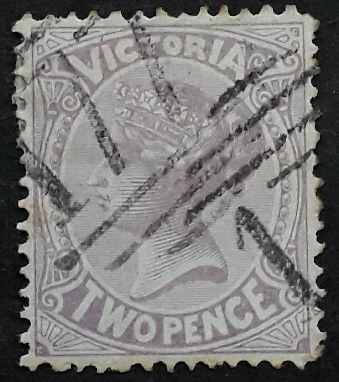 Undated Victoria Australia 2d Mauve Naish&Bell Stamp Num CDS 177 Omeo