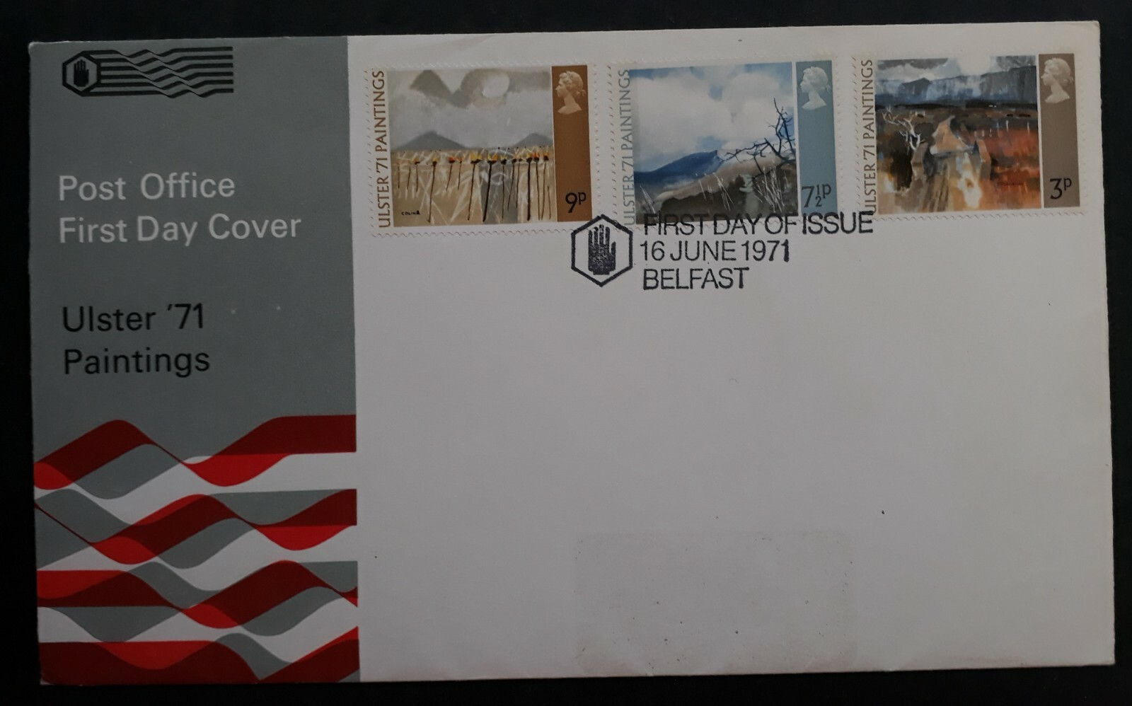 1971 Great Britain Ulster '71 Festival FDC ties 3 Stamps cd Belfast