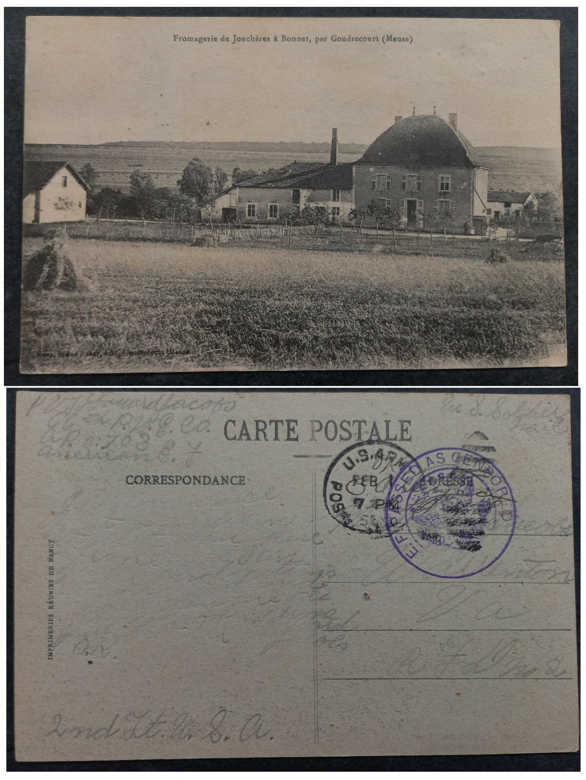 Undated United States Postcard-Cheese Dairy cd US Army-Warrenton