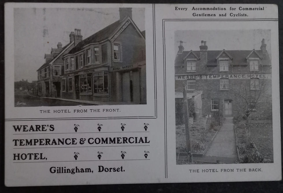 Undated Great Britain Postcard "Weare's Temperance Hotel Gillingham" Unused
