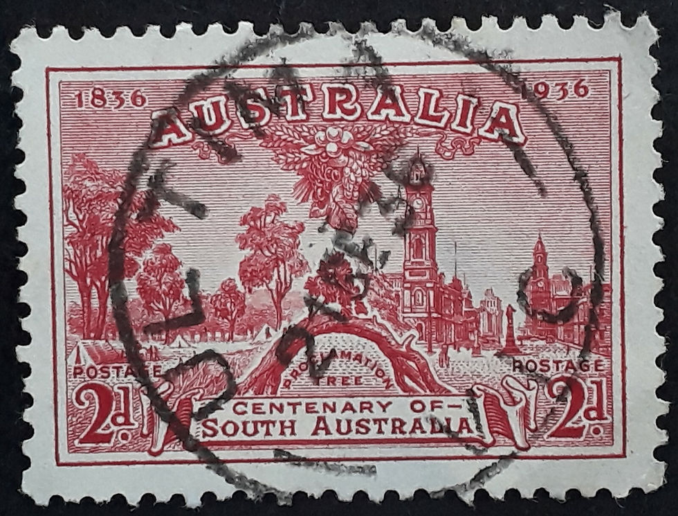 1936 Australia 2d Carmine Centenary of S.A. Stamp - ULTIMA VIC Postmark