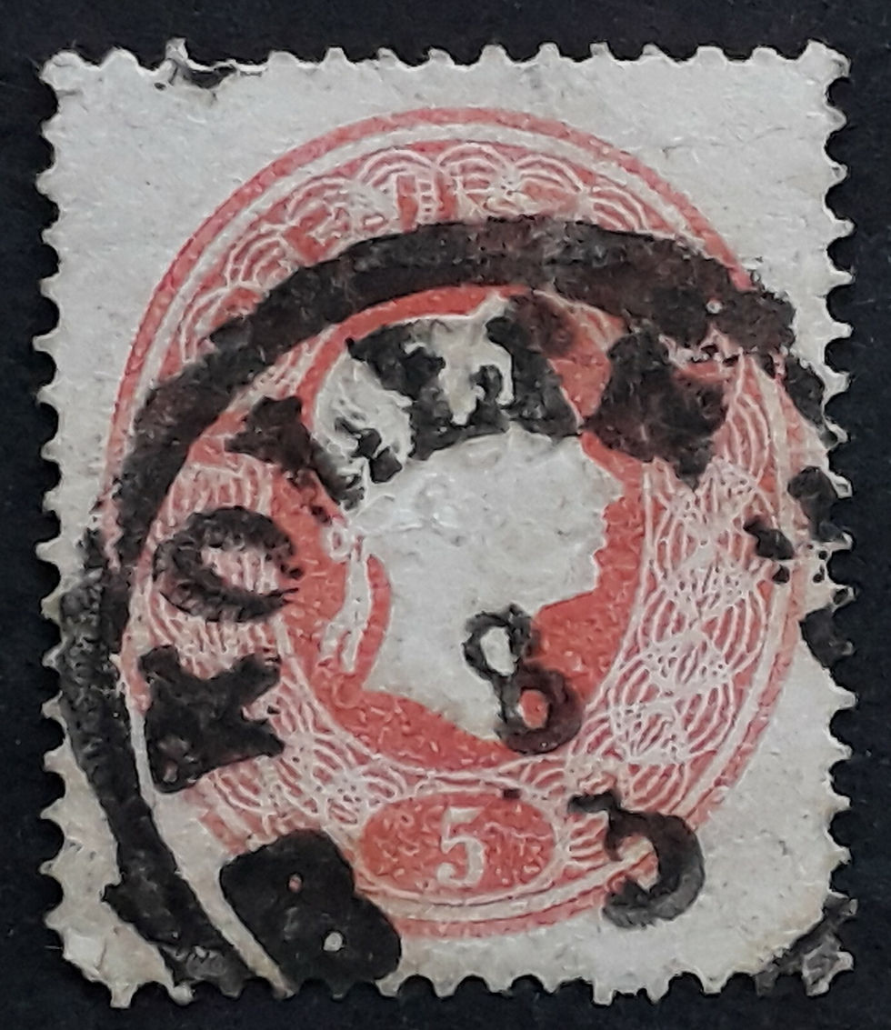 c.1867 Austria 5Kr rose Franz Josef stamp Kollingasse Cancel