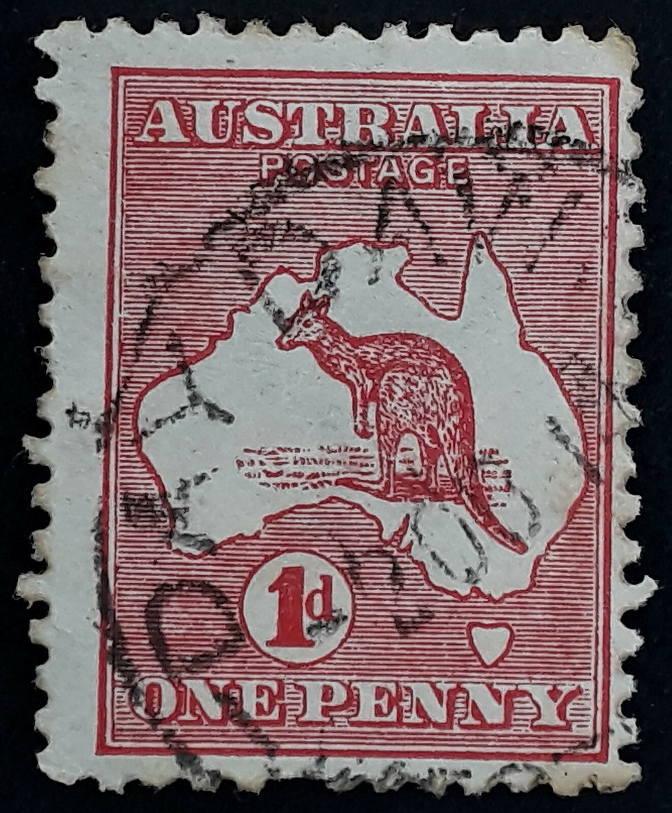 1914 Australia 1d red Die 2A Kangaroo stamp Used DAY DAWN WEST AUST Postmark