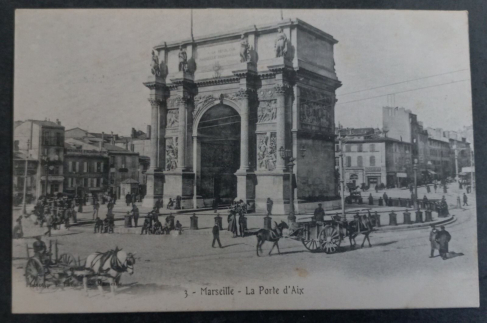 Undated France Postcard-Marseille, The Gate of d'Aix Unused No stamp