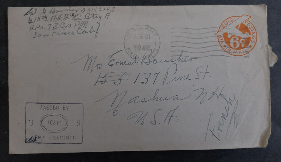 1943 United States 6c Stamped Airmail Cover cd US Army Postal Service