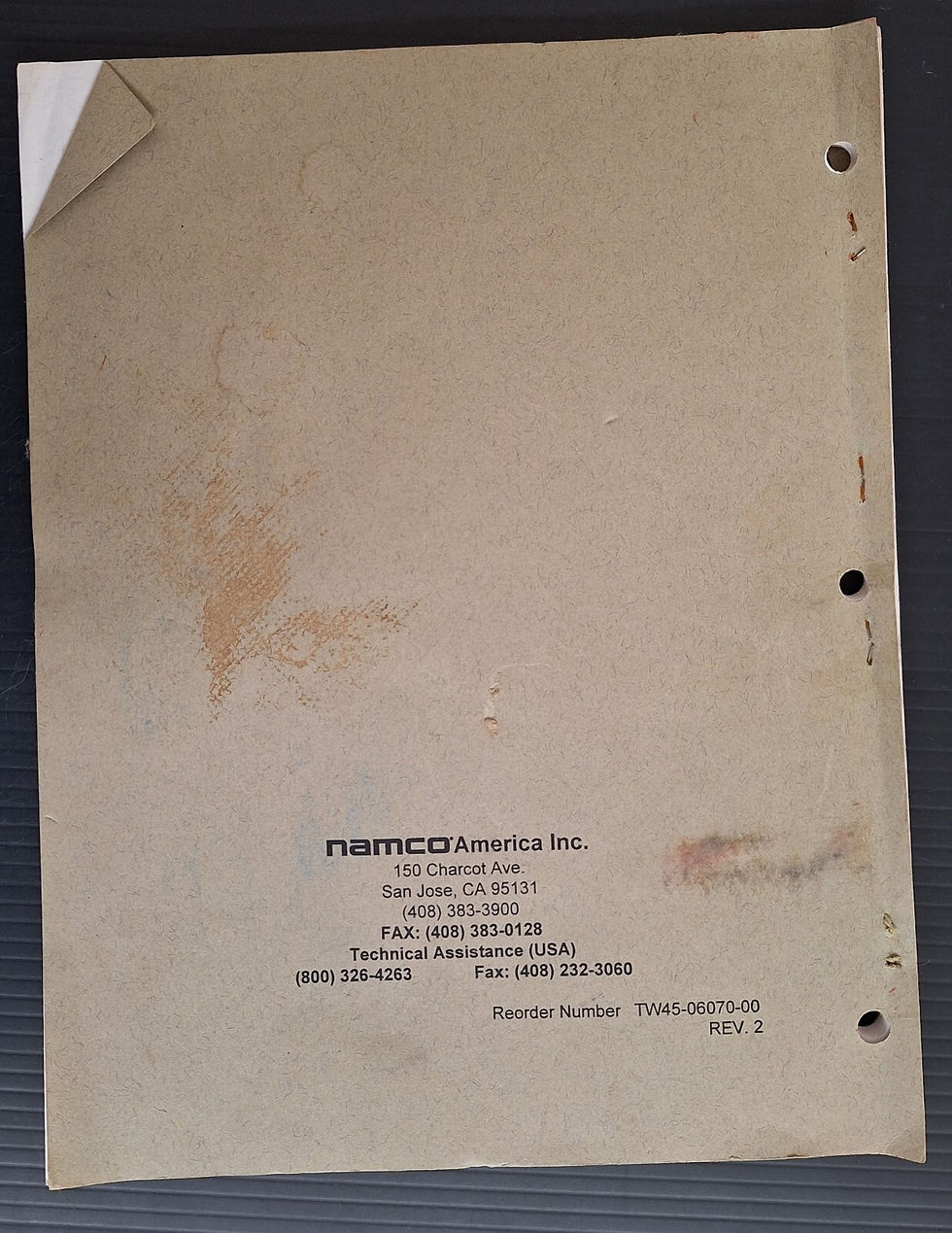 Thumbnail: NAMCO TOKYO WARS Operations Manual 1993 16-43123-101