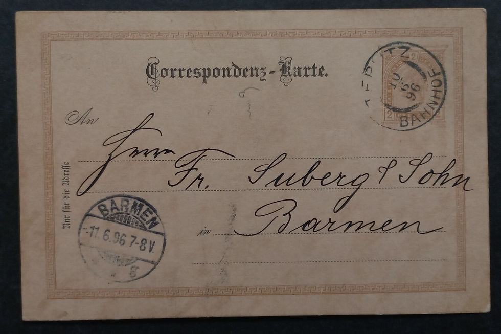 1896 Austria-Hungary 2H Stamped Postcard cd Teplitz, Bahnhof to Barmen
