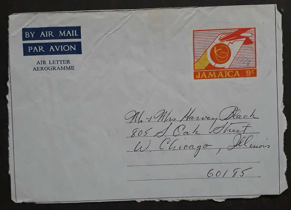 Thumbnail: 1974 Jamaica Airmail 9c Stamped Aerogramme cd Norman Manley