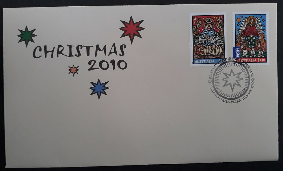 2010 Australia Christmas FDC ties 2 stamps cd Christmas Hills VIC