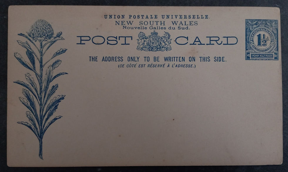 Undated Australia NSW 1.5p stamped Postcard Unused