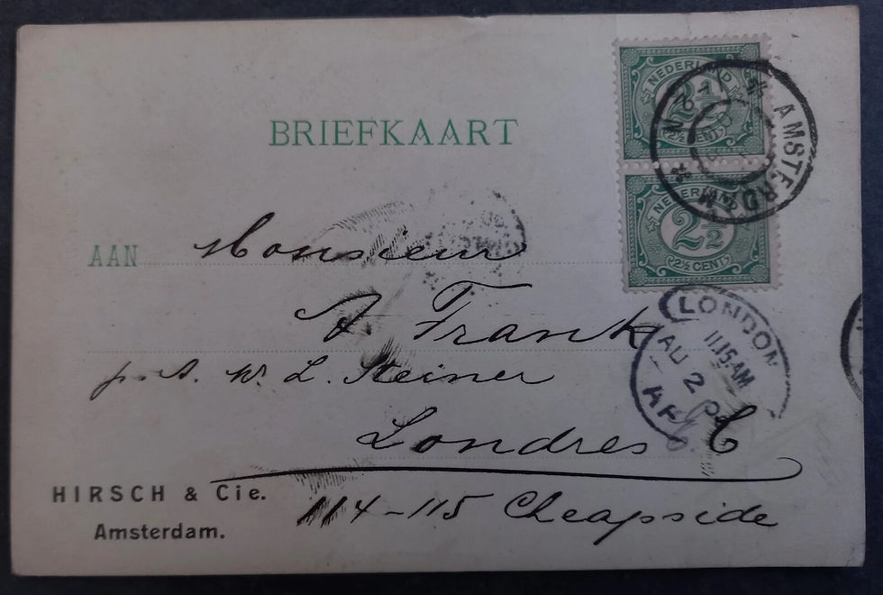 SCARCE 1900 Netherlands Postcard ties 2 stamps Amsterdam to London