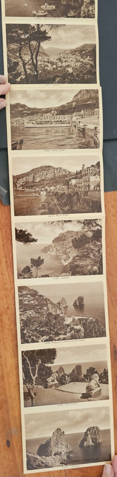 Thumbnail: Undated Italy Memory of Capri Panorama Booklet w 32 Photos